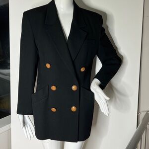 Christian Dior Sz 10 Double Breasted 100% Wool Blazer Jacket